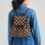 The Sak Sayulita Backpack - Hand Crochet - Brown Check