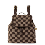 The Sak Sayulita Backpack - Hand Crochet - Brown Check