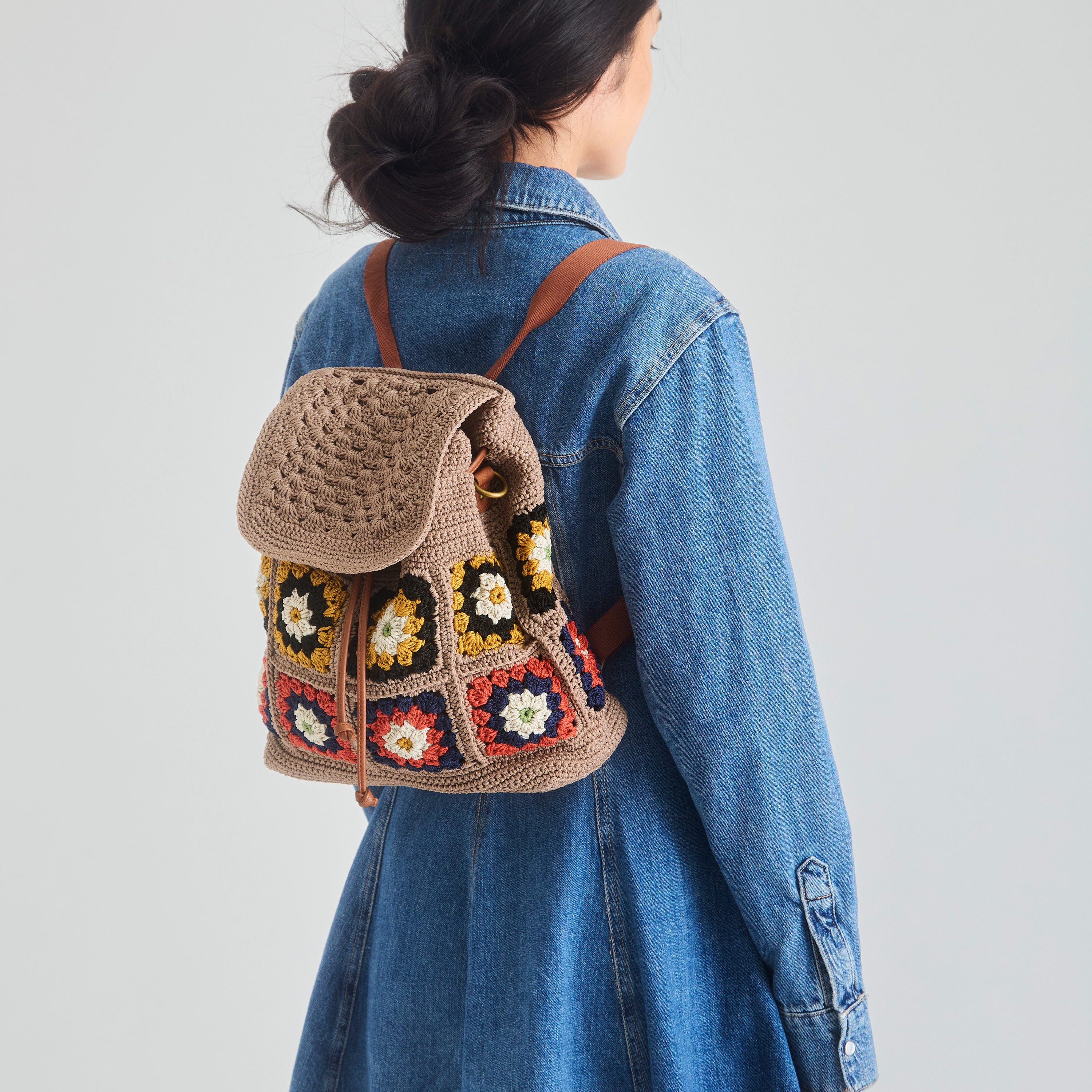 The Sak Sayulita Backpack - Hand Crochet - Sand Neutral Patch