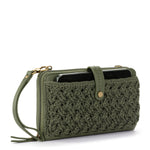 The Sak Iris Smartphone Wallet - Hand Crochet - Moss Cozy Weave