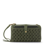 The Sak Iris Smartphone Wallet - Hand Crochet - Moss Cozy Weave