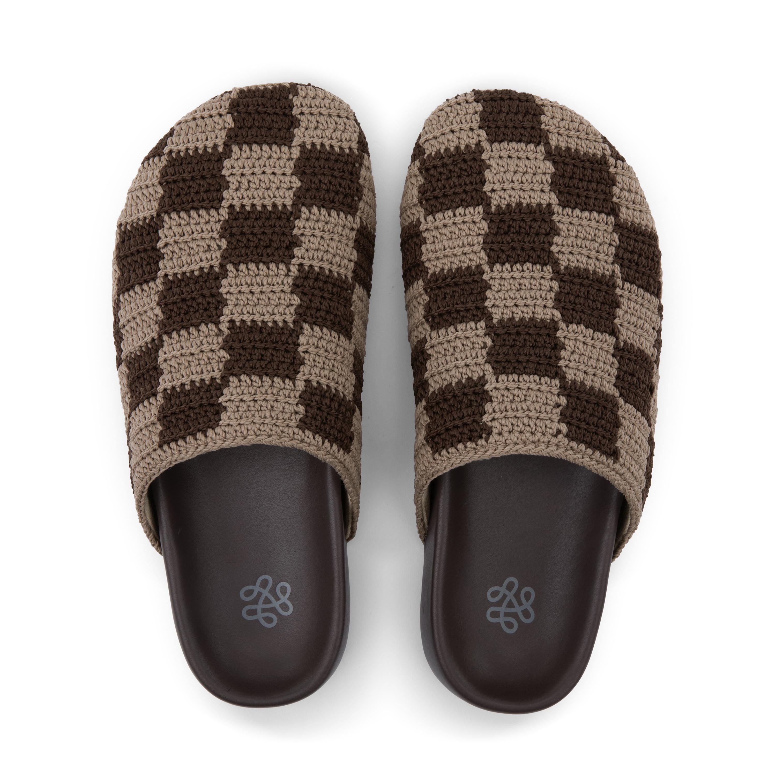The Sak Bolinas Clog - Hand Crochet - Brown Check