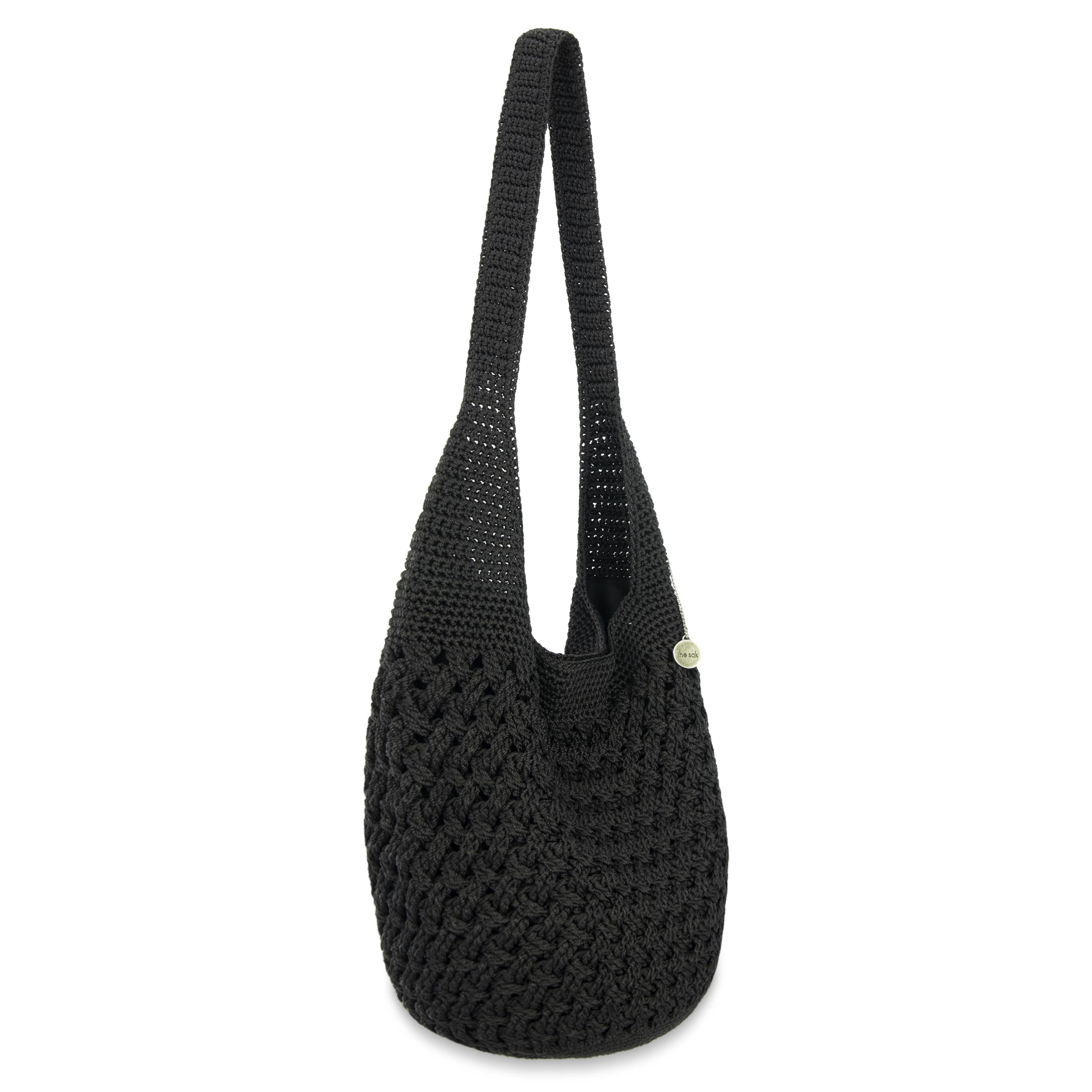 The Sak 120 Hobo - Hand Crochet - Black Cozy Weave