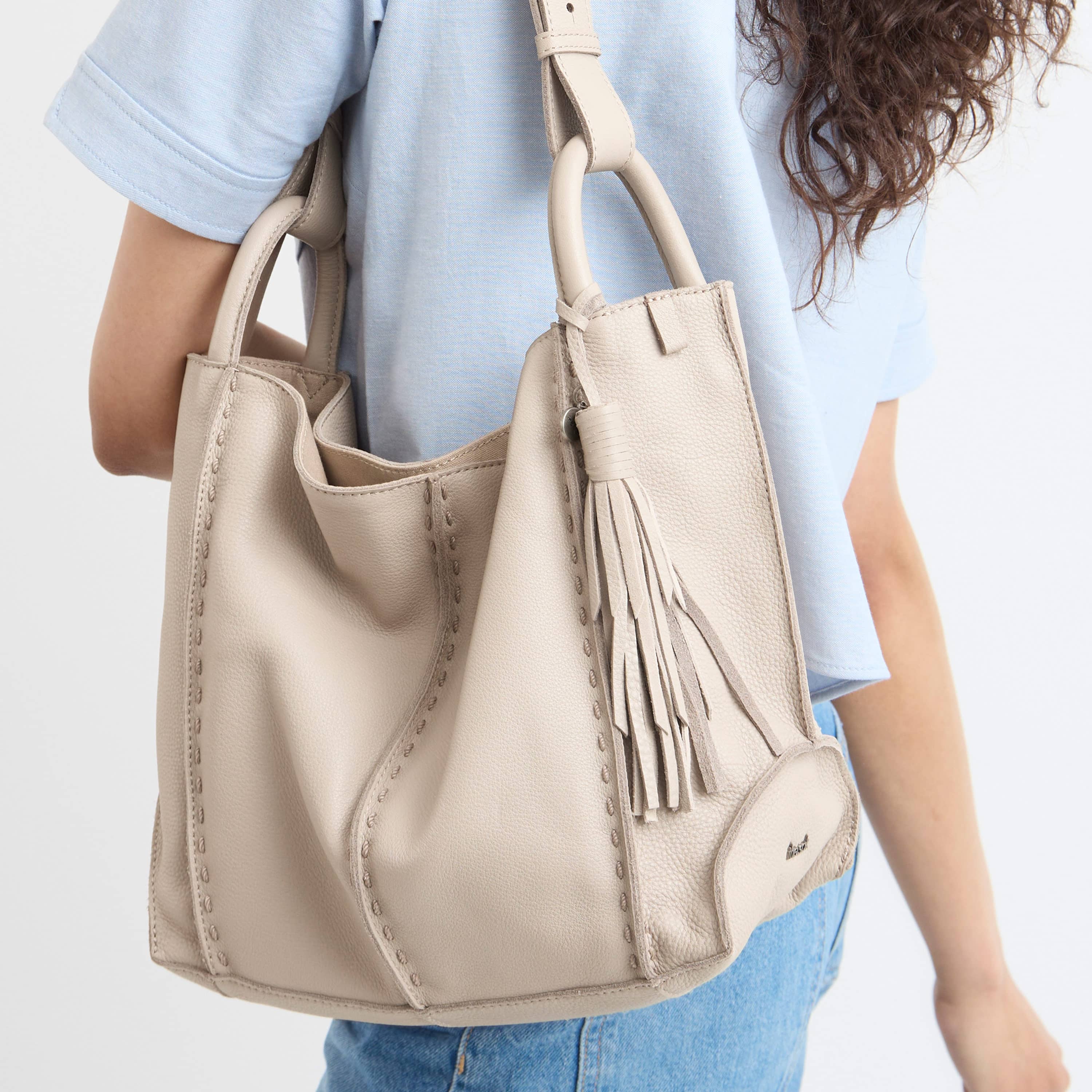 The Sak Cypress Tassel Dangle - Leather - Sand