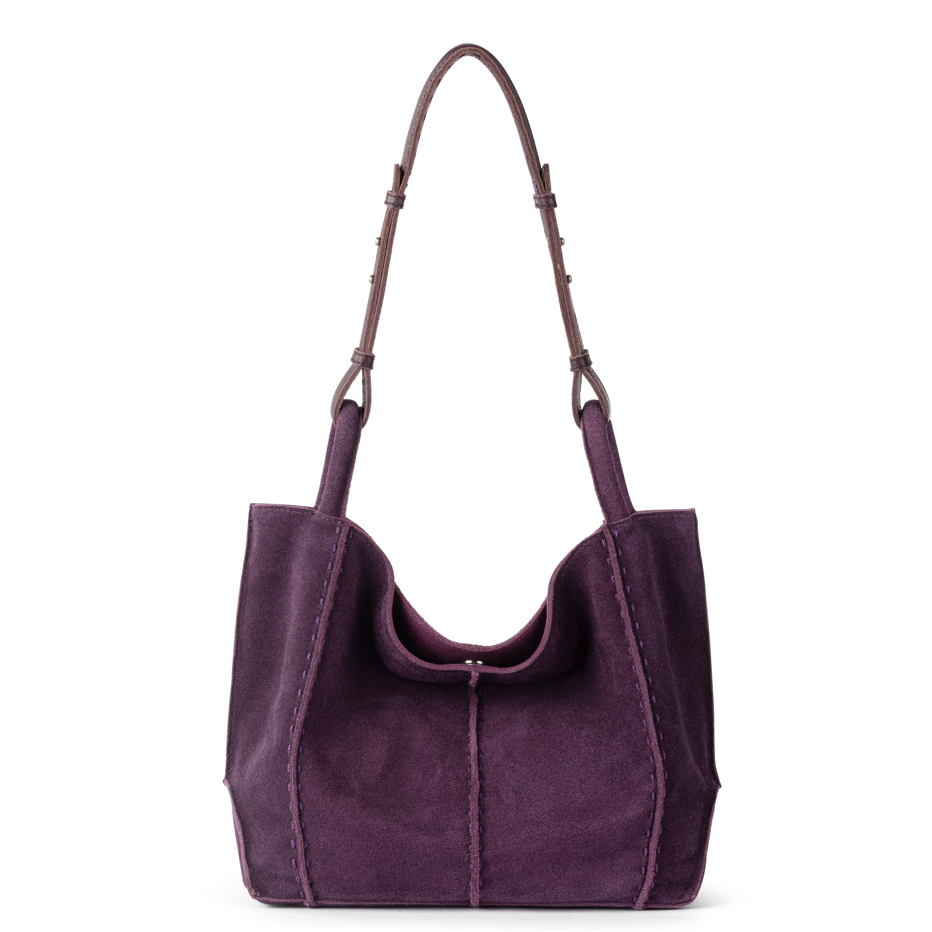 The Sak Los Feliz Medium Tote - Leather - Aubergine Suede