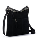 The Sak Lucia Crossbody - Leather - Black Suede Blanket Stitch