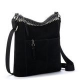 The Sak Lucia Crossbody - Leather - Black Suede Blanket Stitch