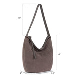The Sak Sequoia Hobo - Leather - Mushroom Suede Blanket Stitch