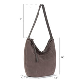 The Sak Sequoia Hobo - Leather - Mushroom Suede Blanket Stitch
