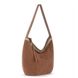 The Sak Sequoia Hobo - Leather - Tobacco Suede Blanket Stitch