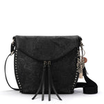 Sakroots Arcadia Flap Crossbody - Vegan Leather - Black
