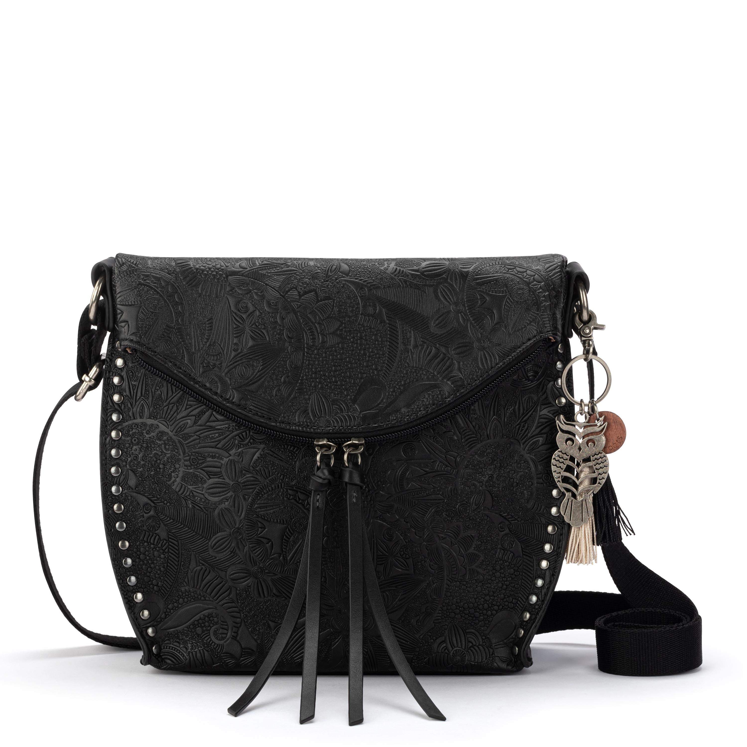 Sakroots Arcadia Flap Crossbody - Vegan Leather - Black