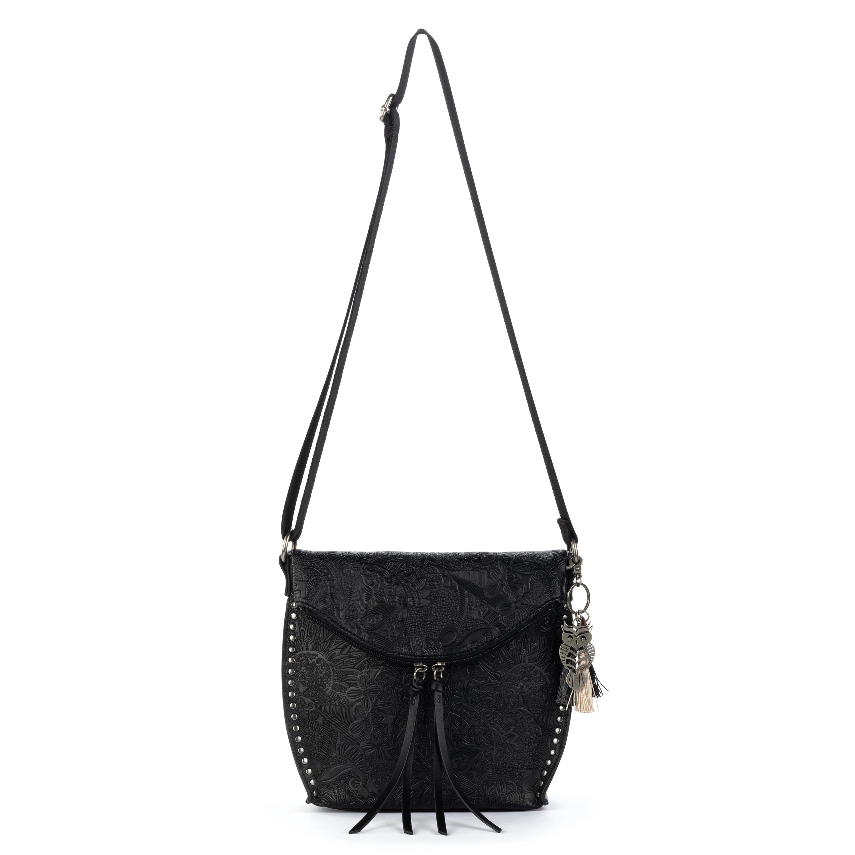 Sakroots Arcadia Flap Crossbody - Vegan Leather - Black