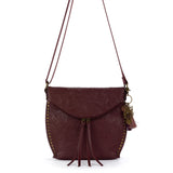 Sakroots Arcadia Flap Crossbody - Vegan Leather - Black Cherry