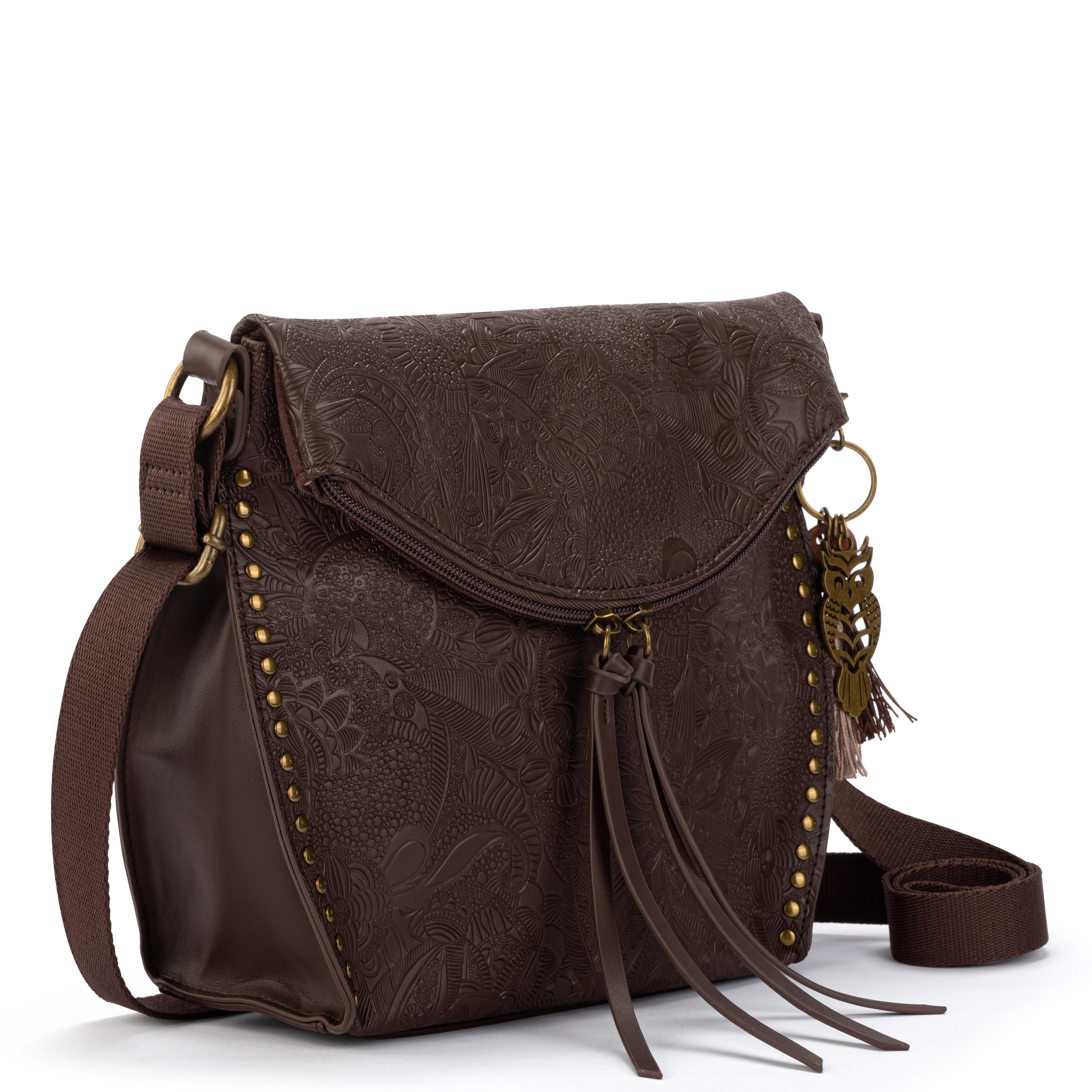 Sakroots Arcadia Flap Crossbody - Vegan Leather - Mahogany