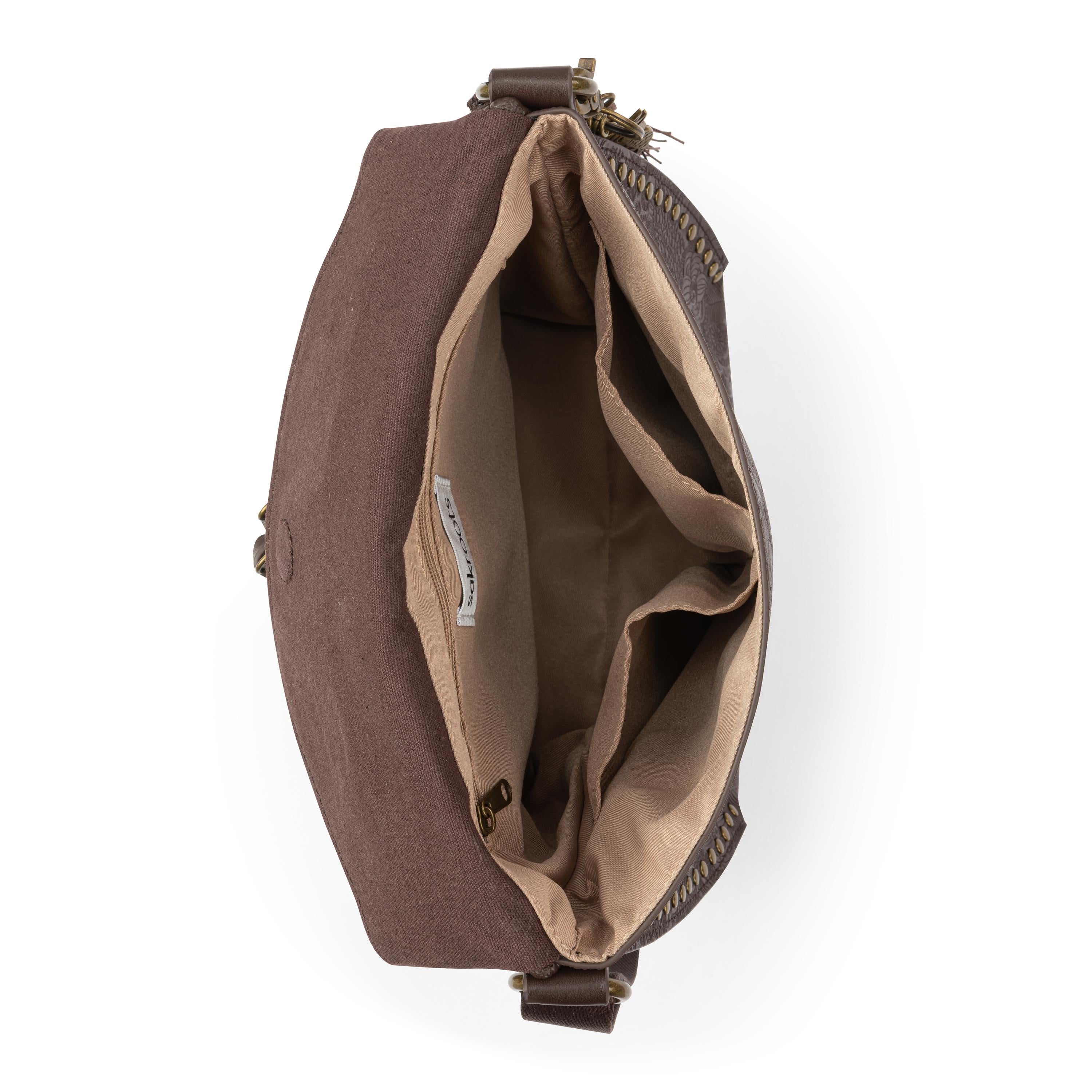 Sakroots Arcadia Flap Crossbody - Vegan Leather - Mahogany