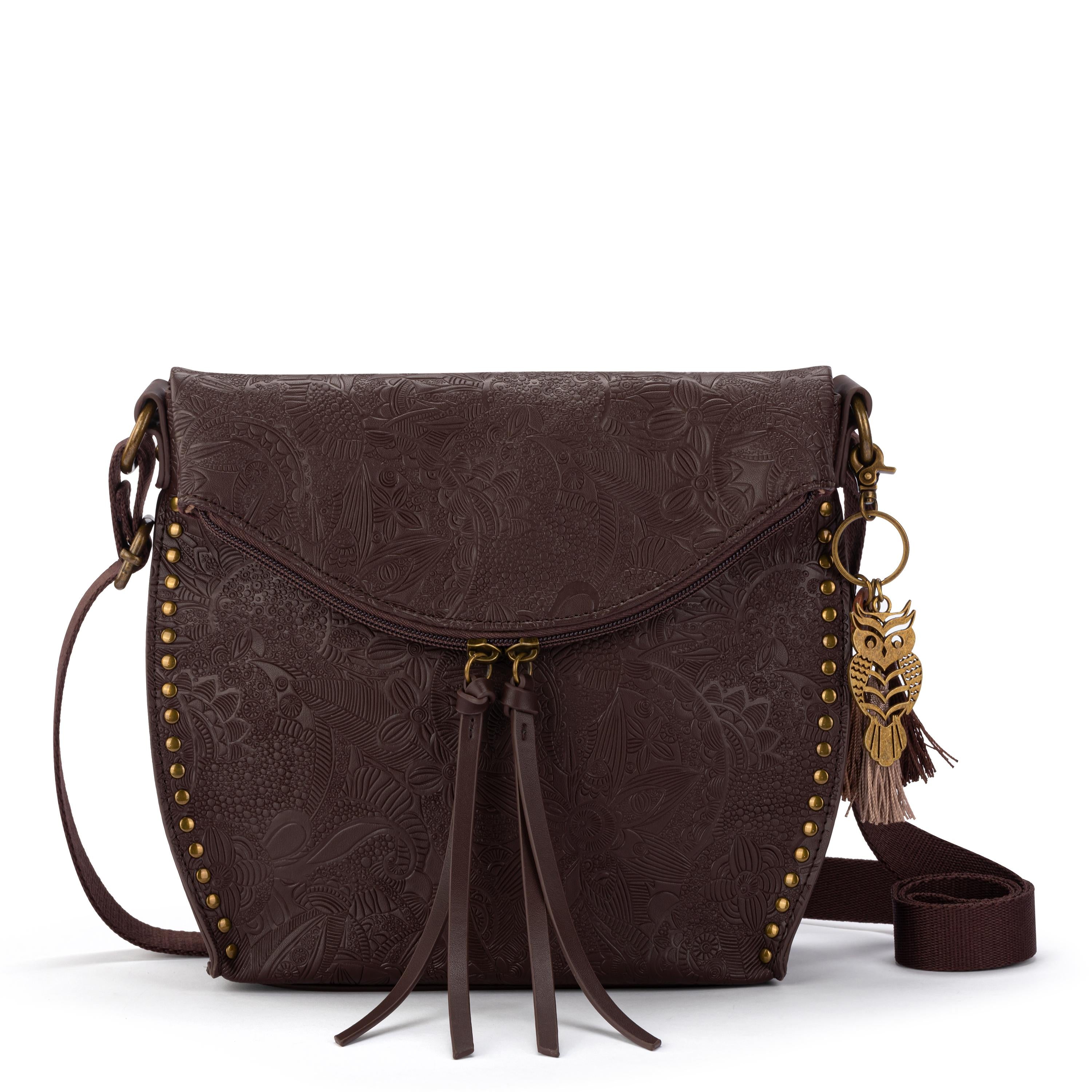 Sakroots Arcadia Flap Crossbody - Vegan Leather - Mahogany