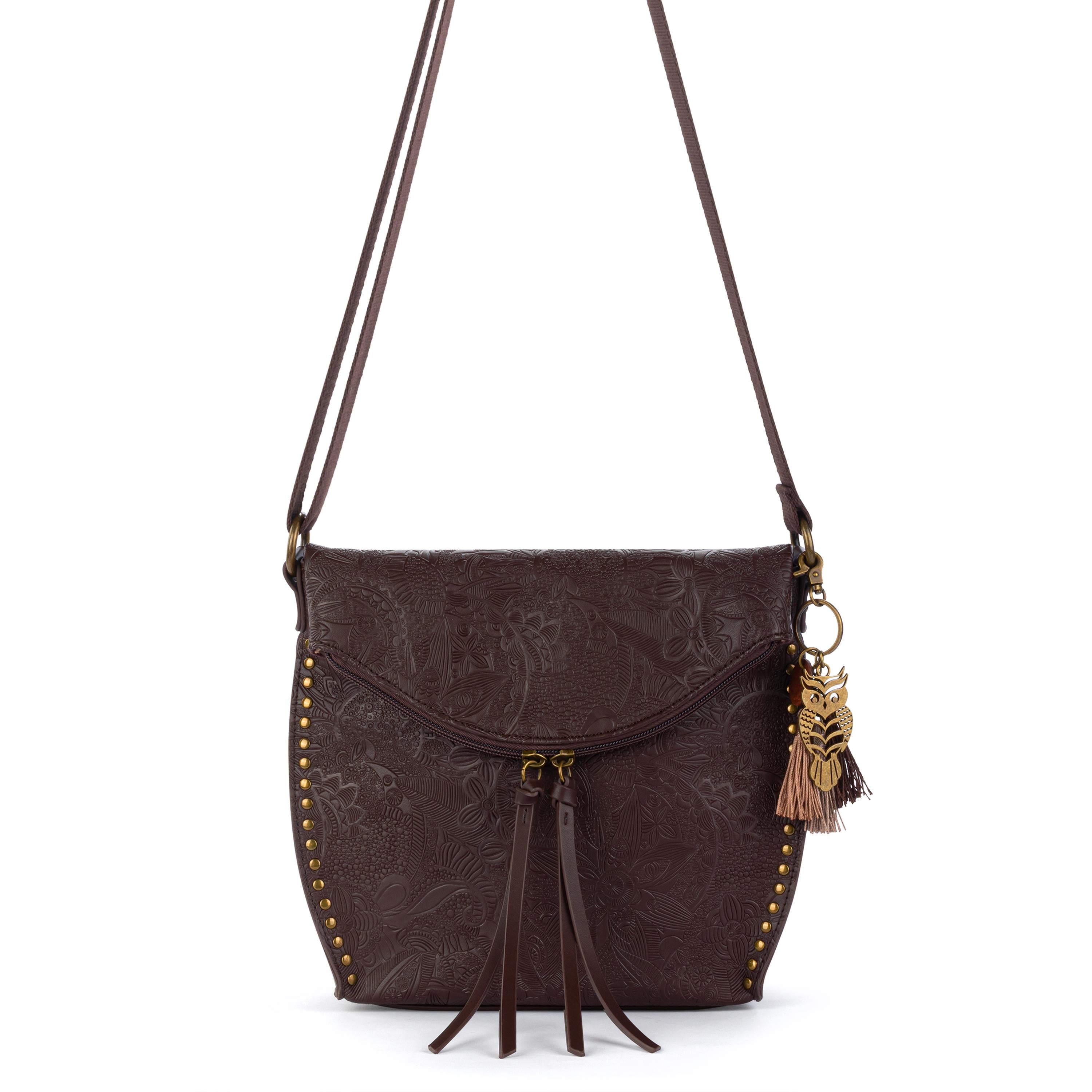 Sakroots Arcadia Flap Crossbody - Vegan Leather - Mahogany
