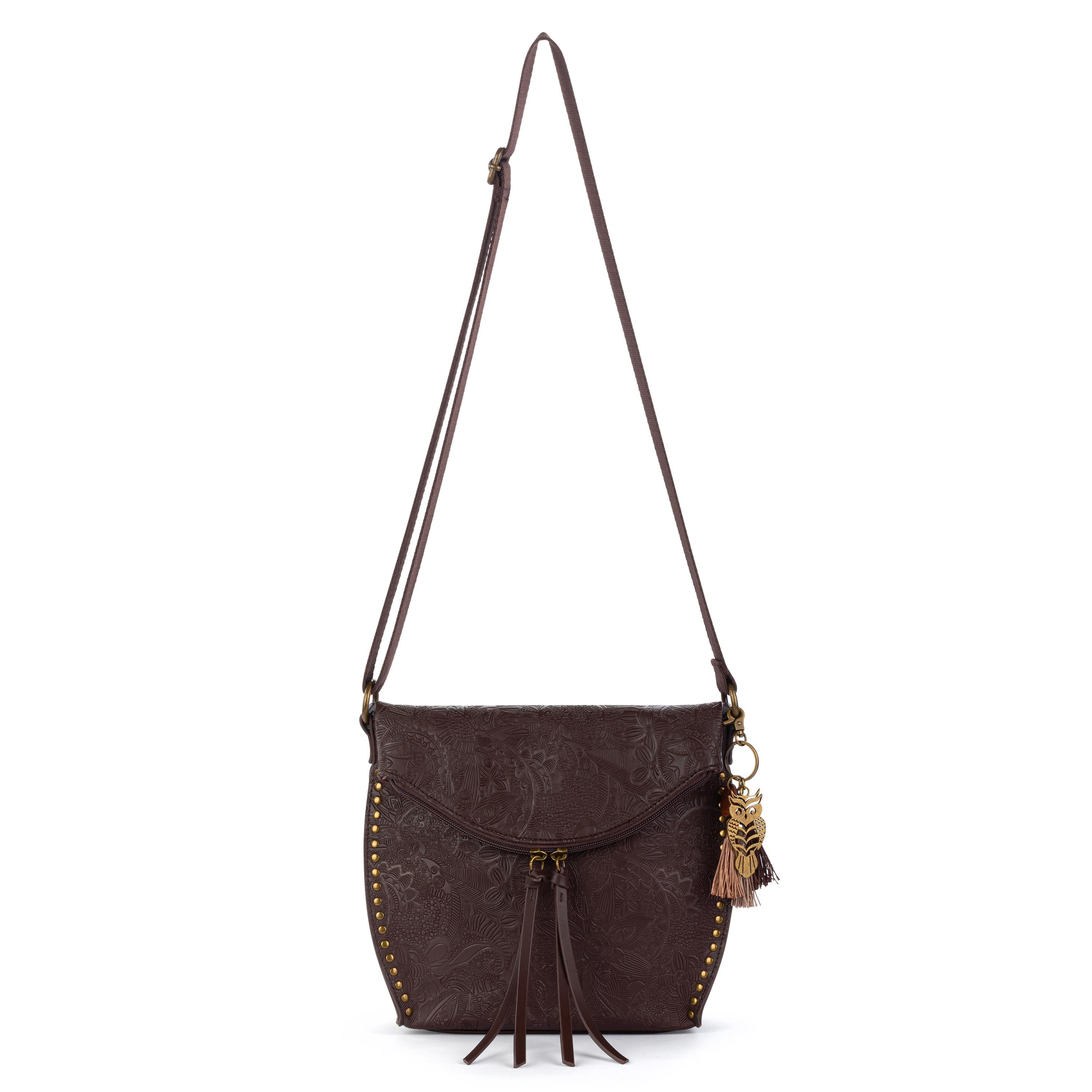 Sakroots Arcadia Flap Crossbody - Vegan Leather - Mahogany