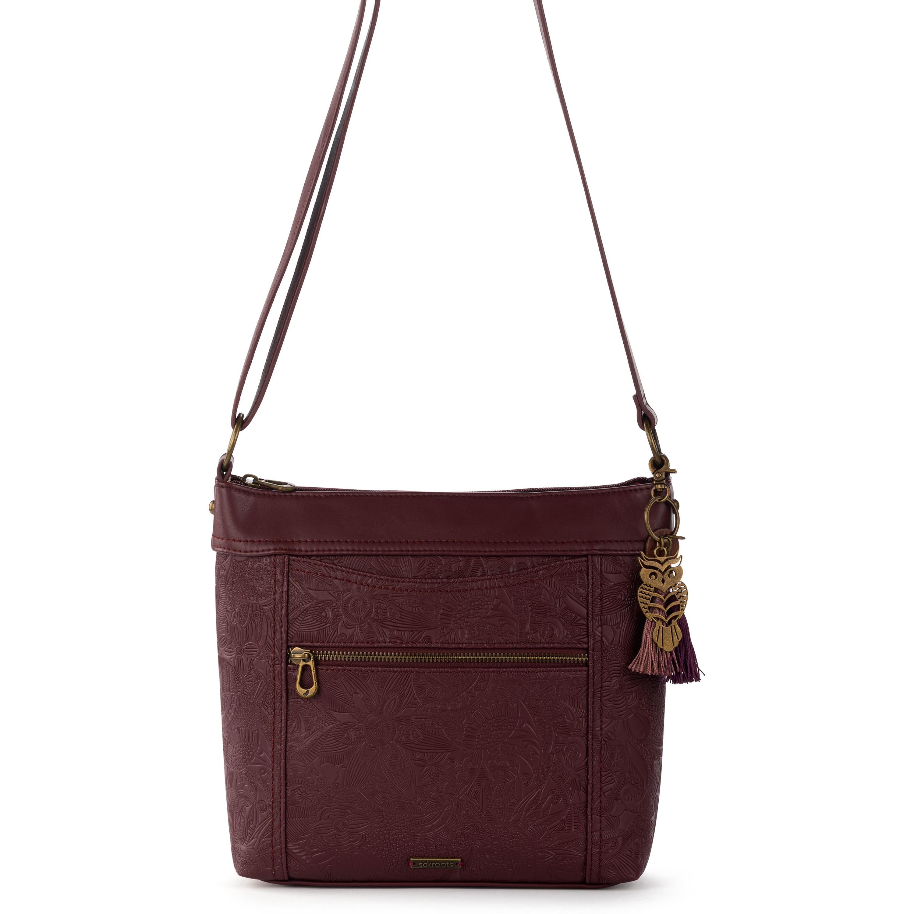 Sakroots Arcadia Crossbody - Vegan Leather - Black Cherry