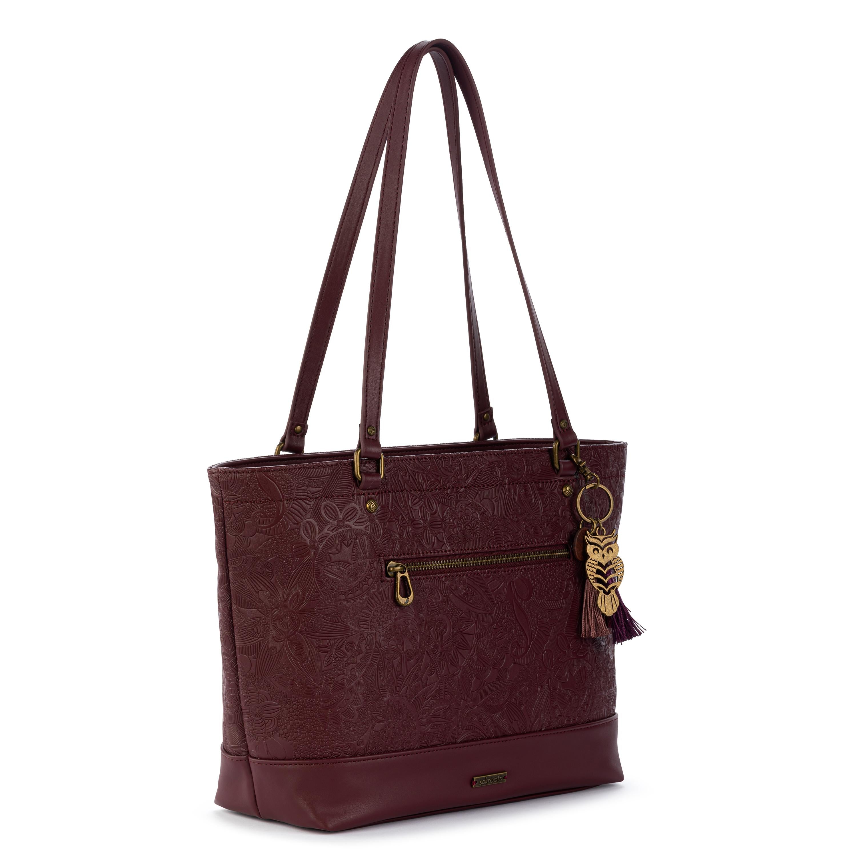Sakroots Arcadia Metro Tote - Vegan Leather - Black Cherry