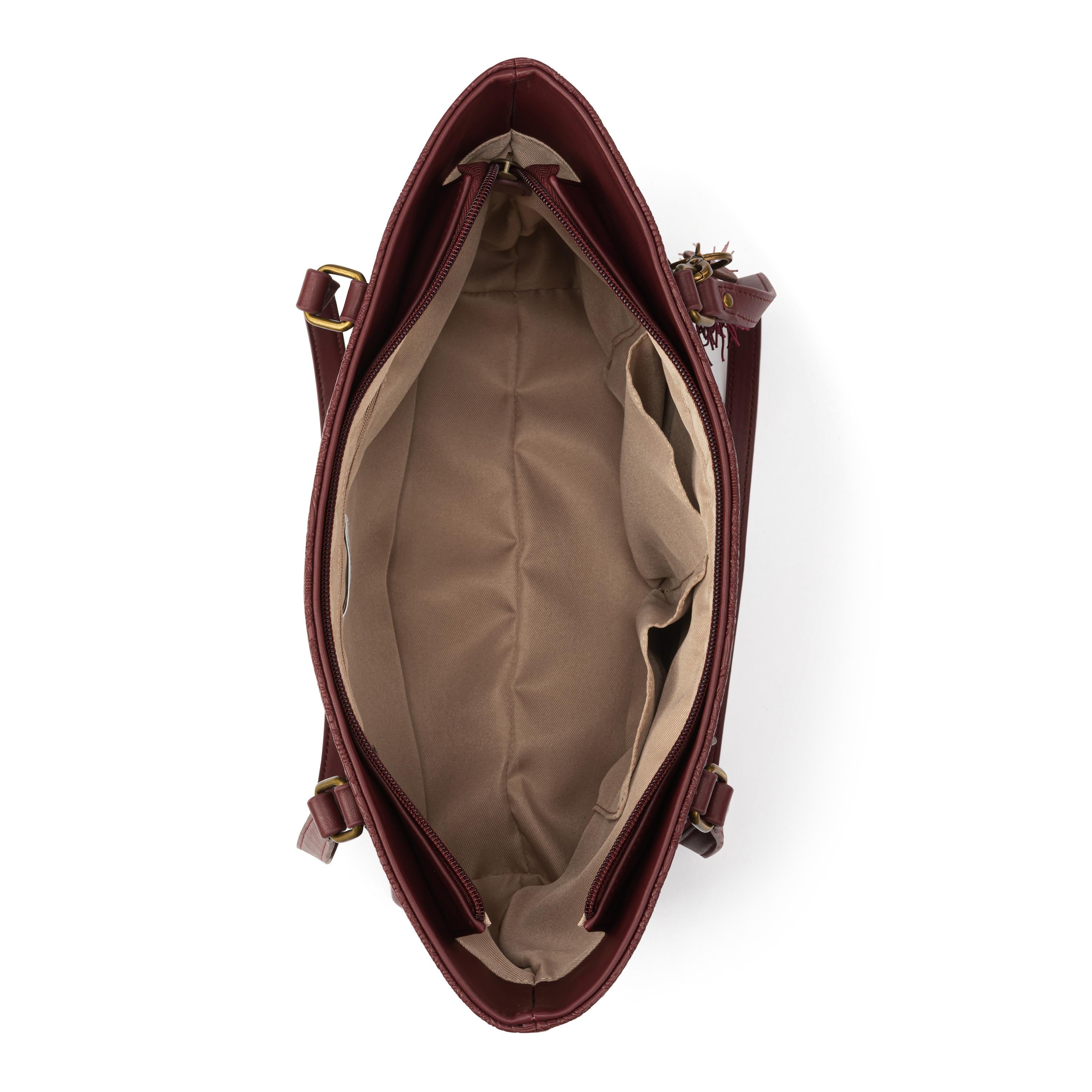 Sakroots Arcadia Metro Tote - Vegan Leather - Black Cherry