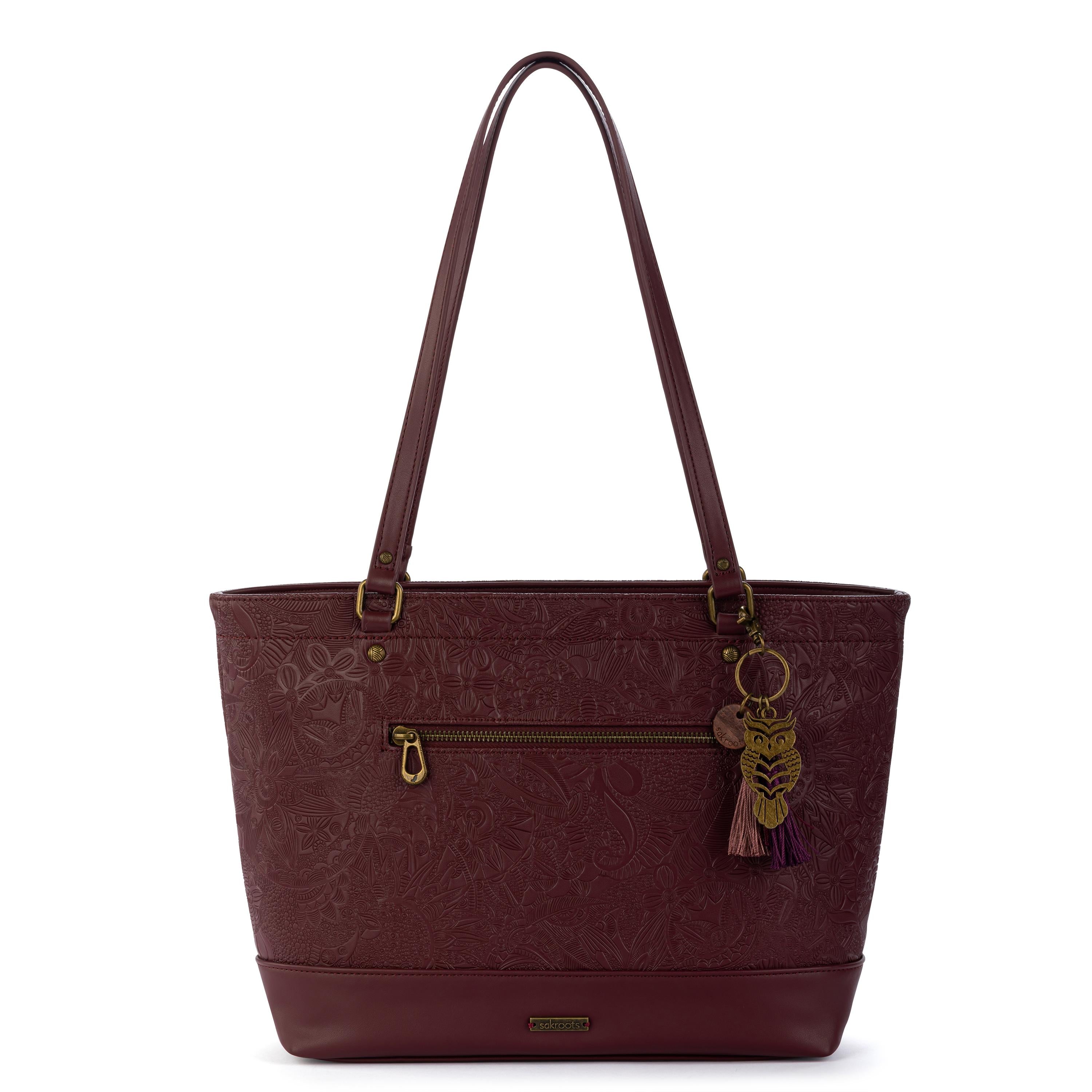 Sakroots Arcadia Metro Tote - Vegan Leather - Black Cherry