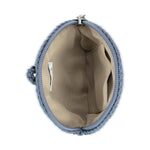 The Sak Circle Coin Pouch - Hand Crochet - Maritime Indigo Suede Heart