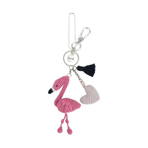 The Sak Yarnicharmz Dangle - Hand Crochet - Flamingo