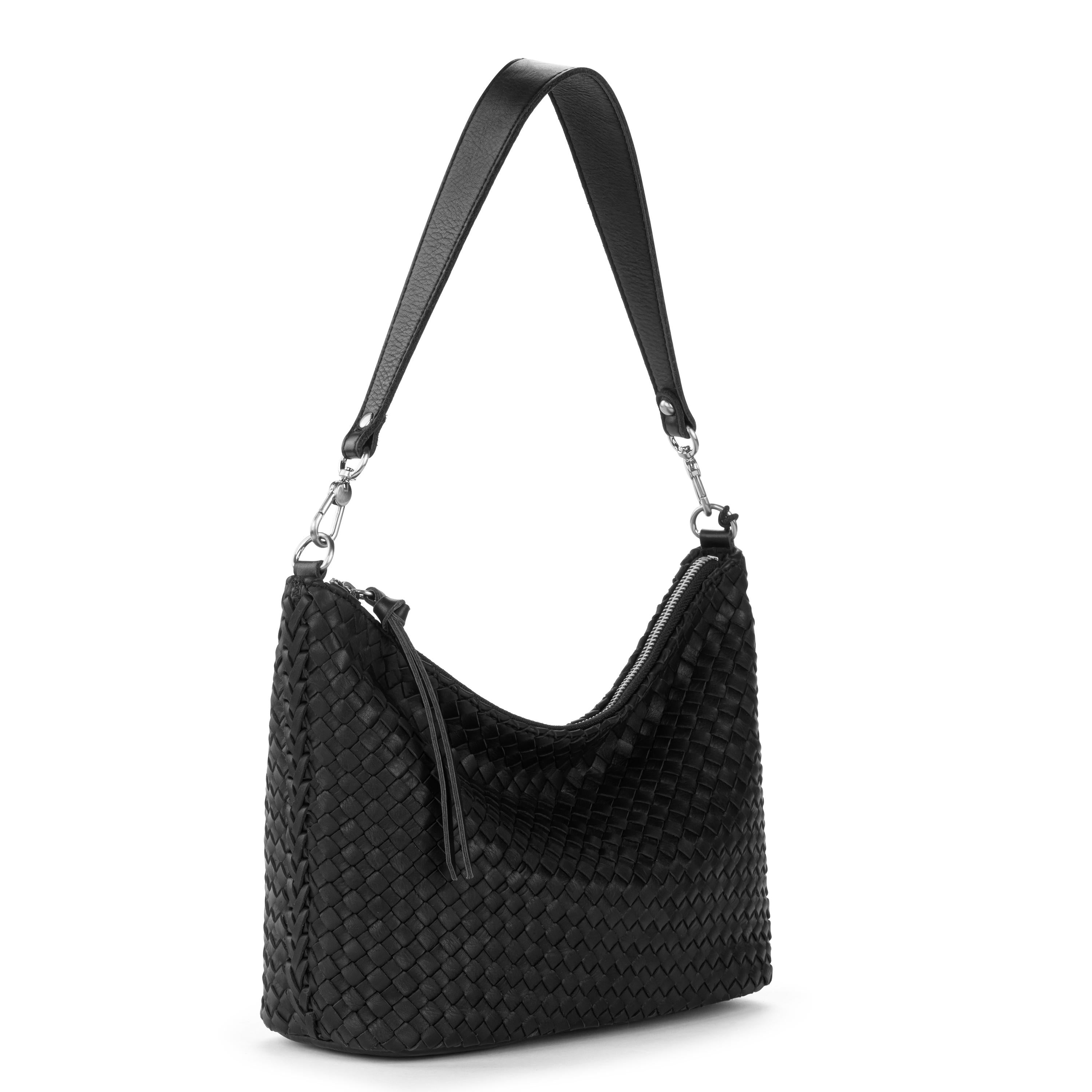 The Sak Juniper Small Hobo - Leather - Woven Black