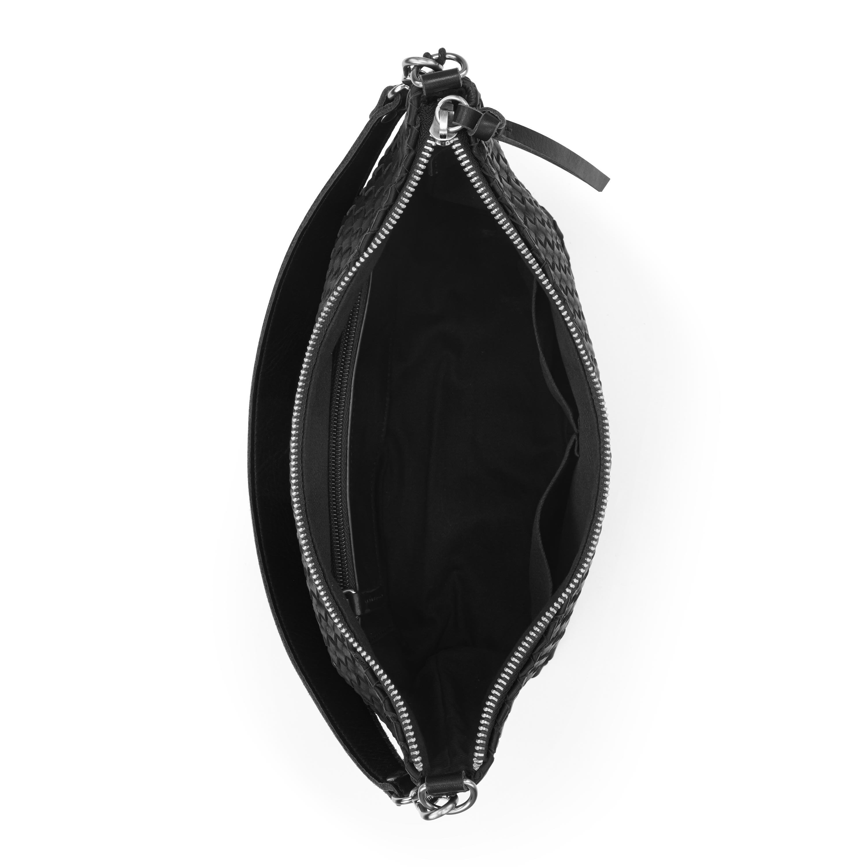 The Sak Juniper Small Hobo - Leather - Woven Black