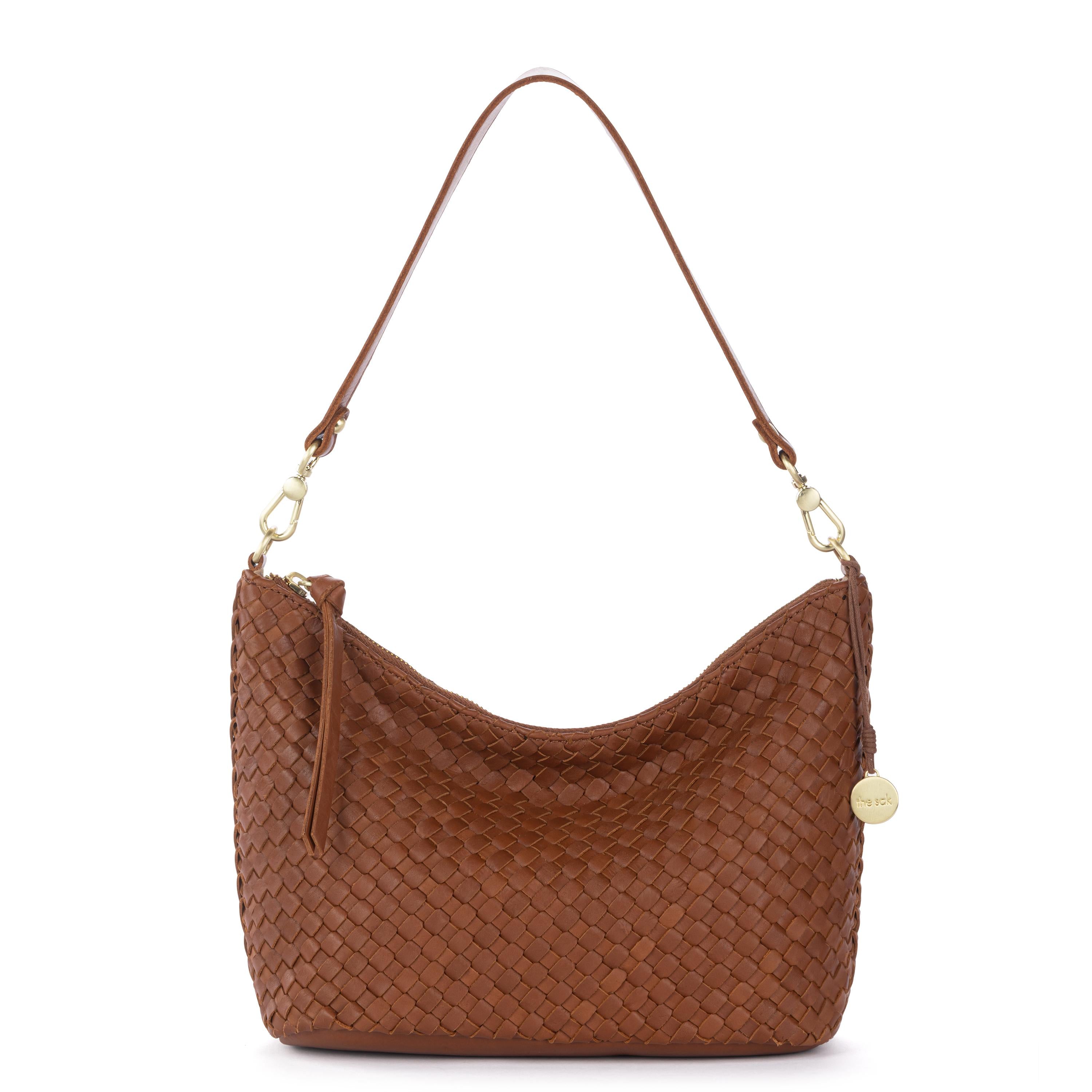 The Sak Juniper Small Hobo - Leather - Woven Cognac