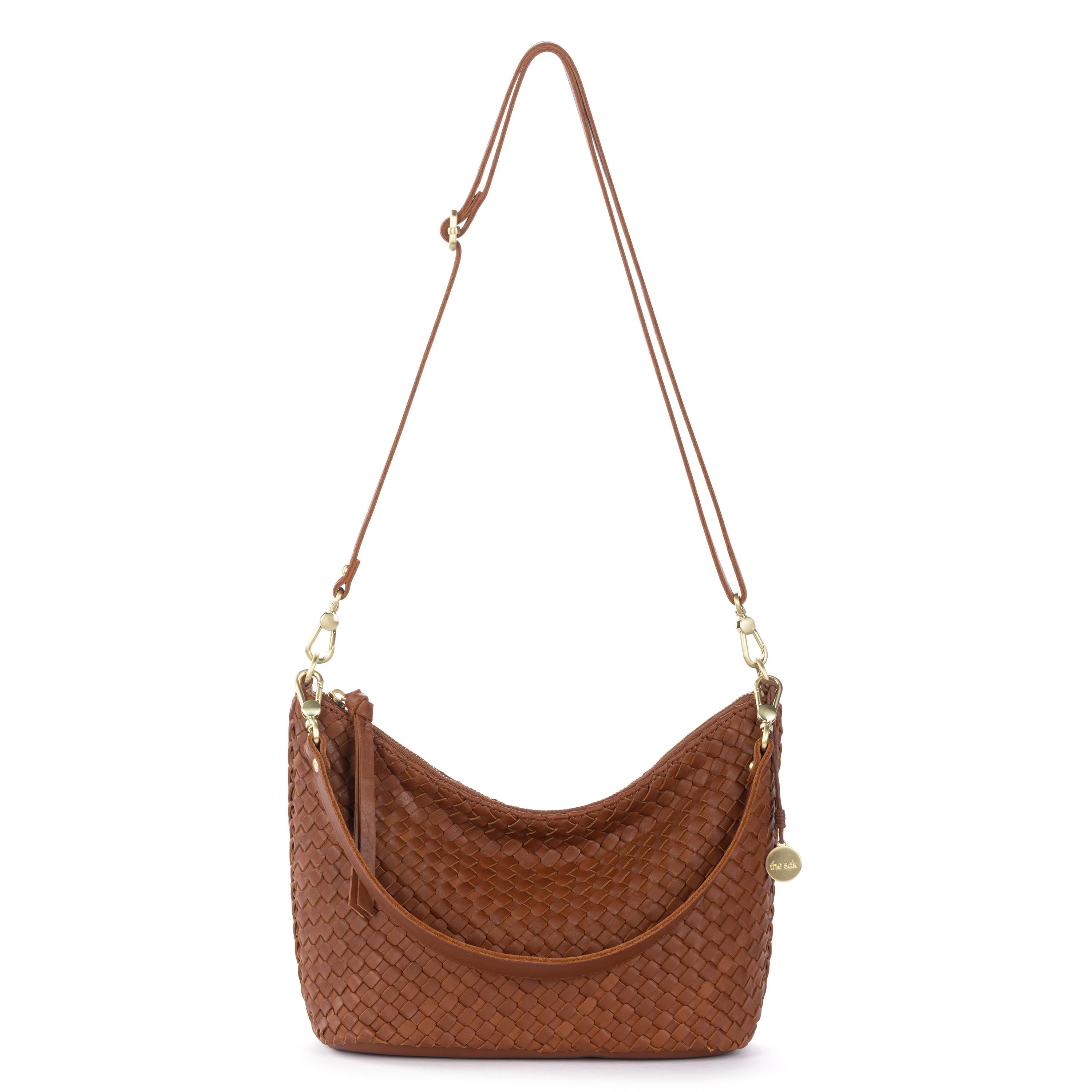 The Sak Juniper Small Hobo - Leather - Woven Cognac