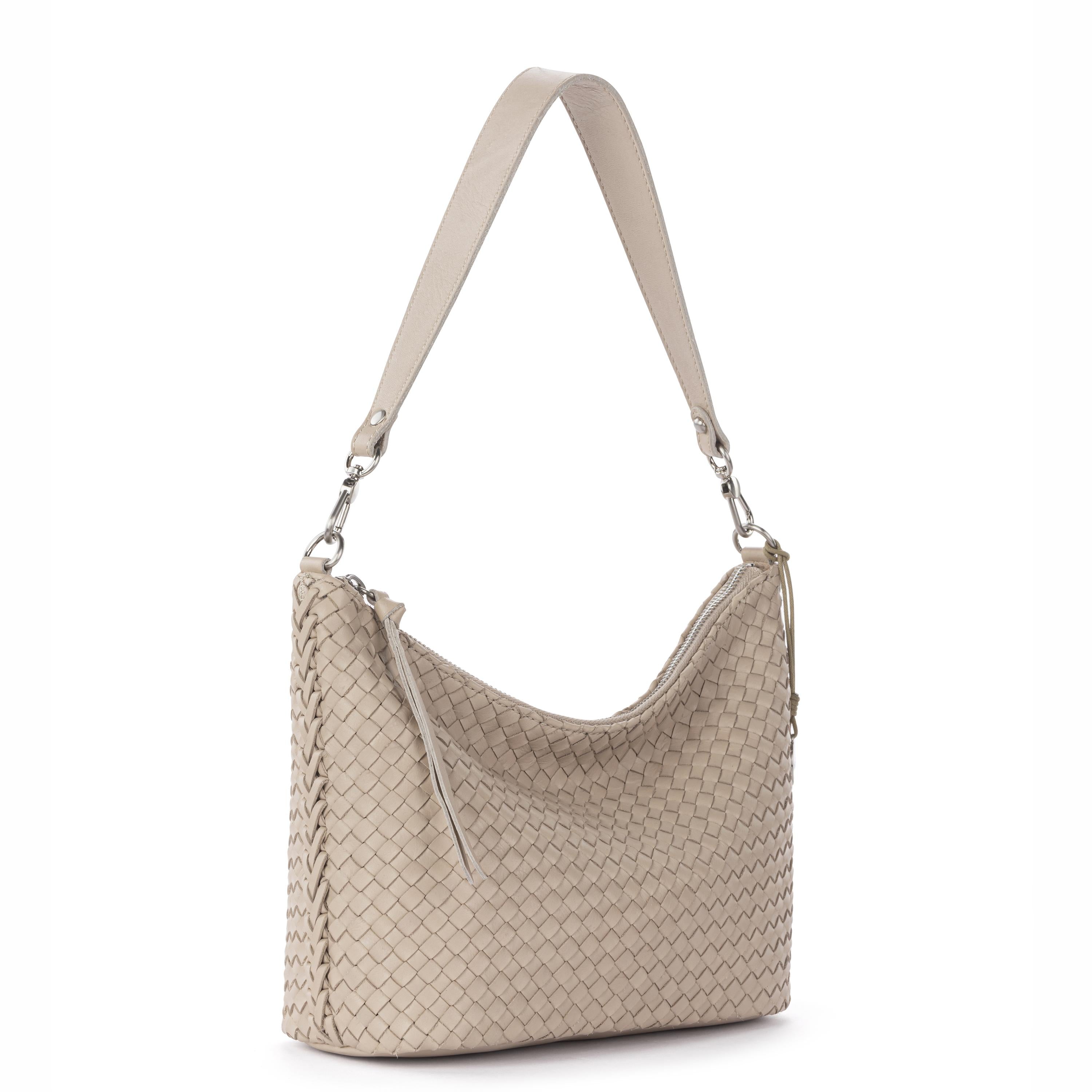 The Sak Juniper Small Hobo - Leather - Woven Sand