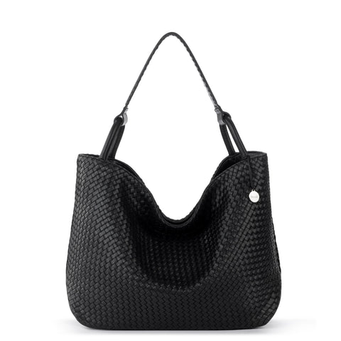 The Sak Los Feliz Large Tote - Leather - Woven Black