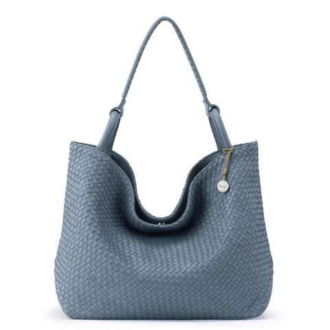 The Sak Los Feliz Large Tote - Leather - Woven Maritime
