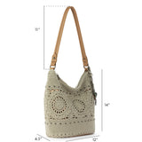 The Sak Sequoia Hobo - Hand Crochet - Natural Grey Medallion