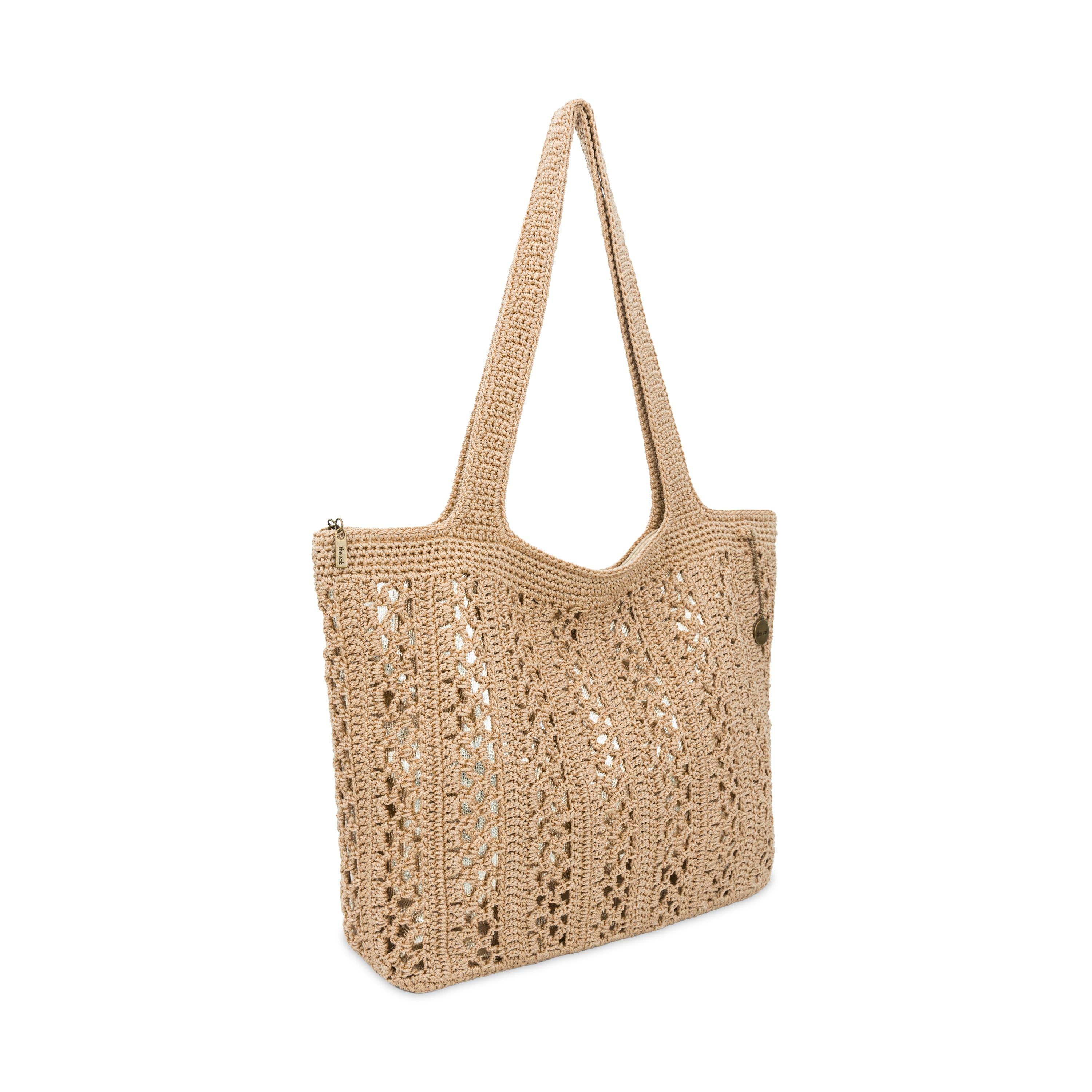 The Sak Crafted Classic Large Carryall - Hand Crochet - Bamboo With Gold
