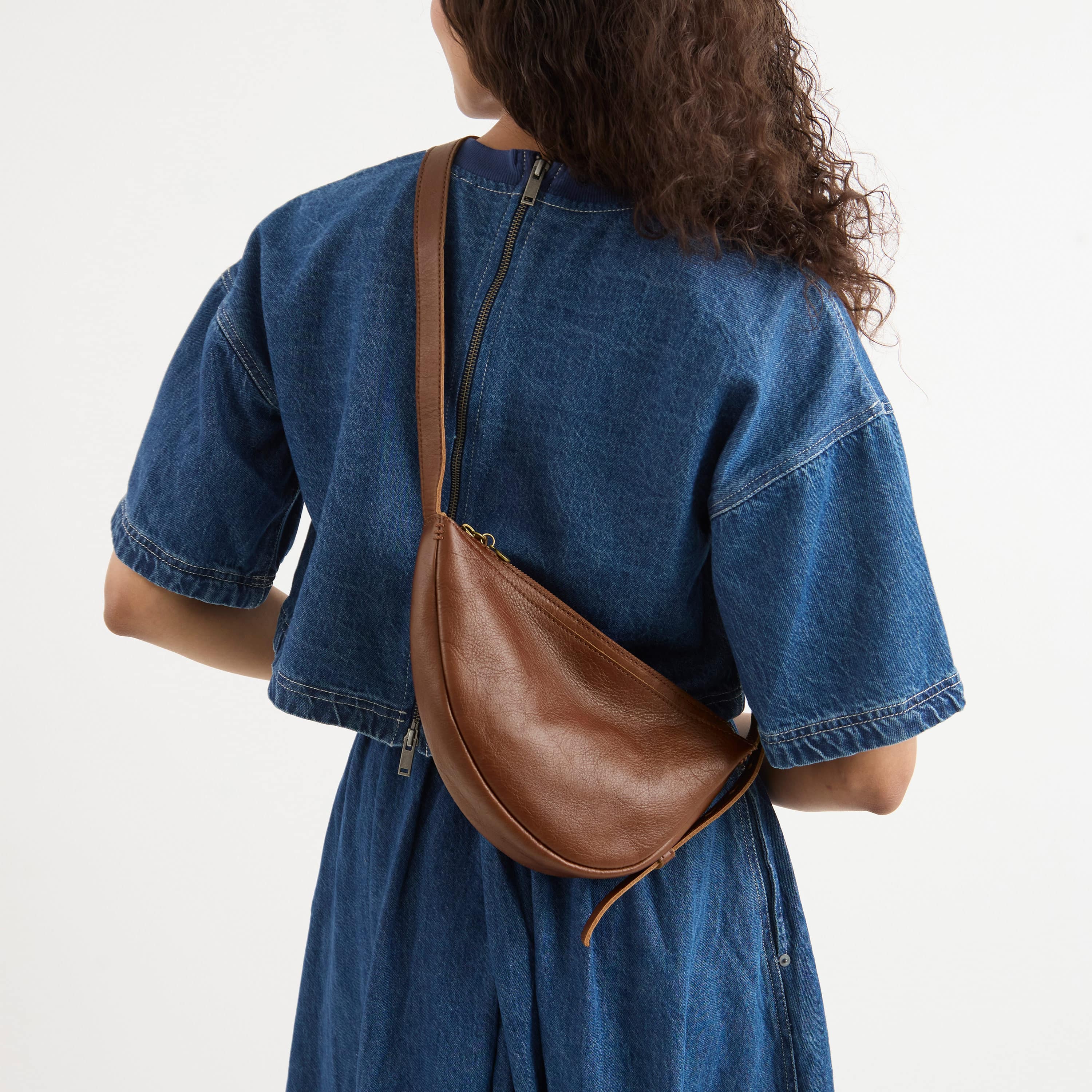 The Sak Tess Crescent Sling - Leather - Whiskey