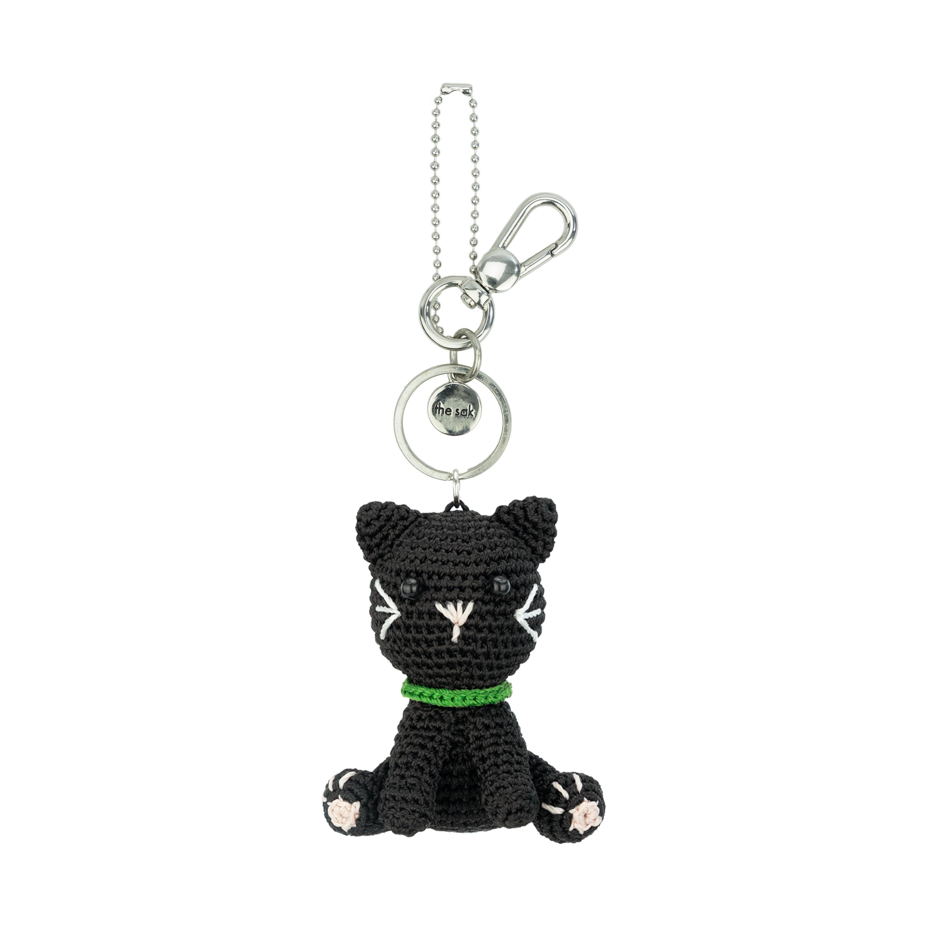 The Sak Yarnicharmz Dangle - Hand Crochet - Black Cat