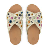 The Sak Penelope Sandal - Hand Crochet - Natural Multi Flowers
