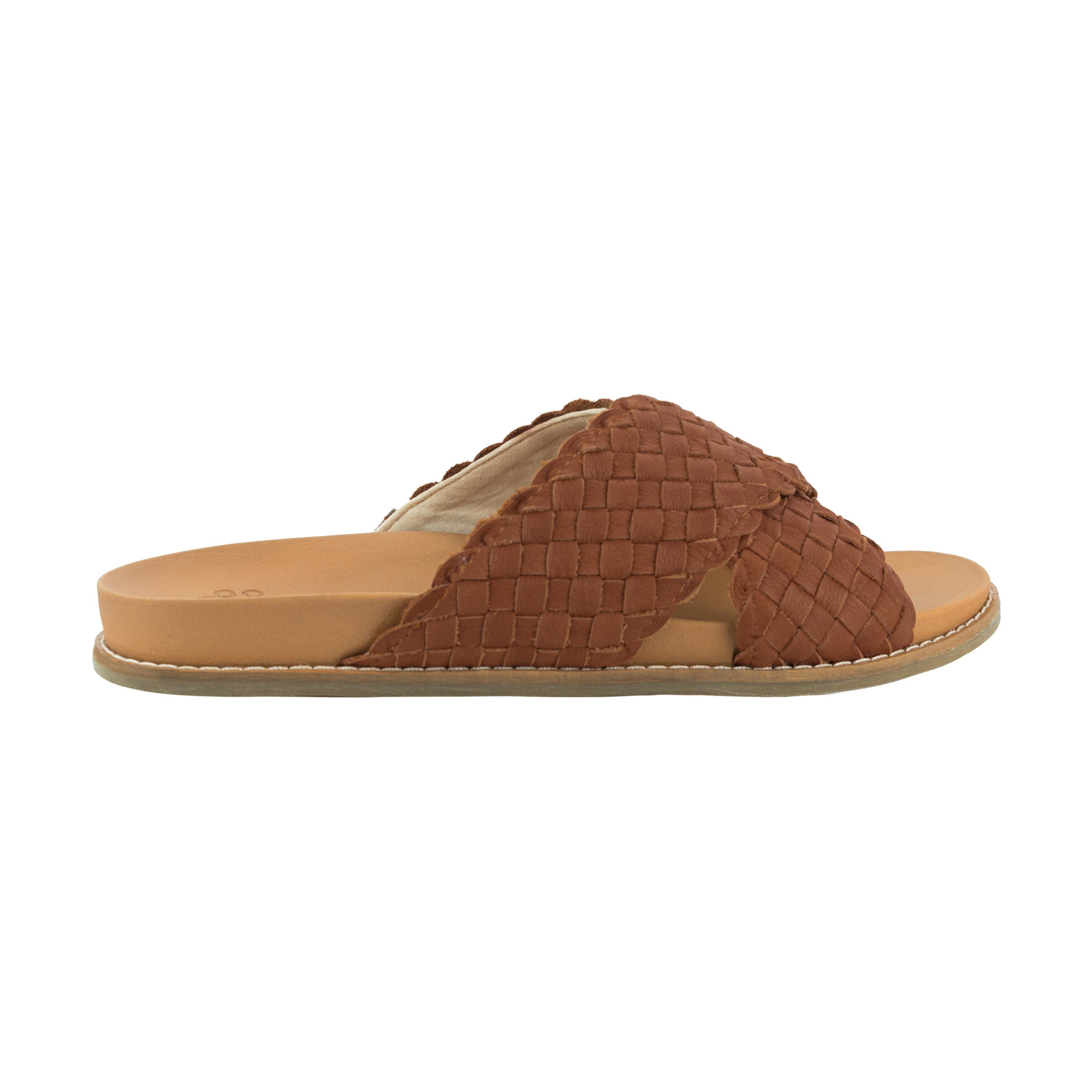 The Sak Penelope Sandal - Leather - Cognac Woven