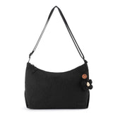 Sakroots Banyan Hobo - EcoTwill - Black Flower Blossom Quilted