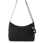 Sakroots Banyan Hobo - EcoTwill - Black Flower Blossom Quilted