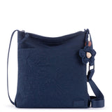 Sakroots Banyan Basic Crossbody - EcoTwill - Navy Flower Blossom Quilted