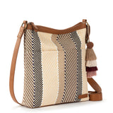Sakroots Banyan Basic Crossbody - Straw - Tobacco Batik Woven