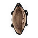 Sakroots Banyan Shoulder Tote - EcoTwill - Black Flower Blossom Quilted