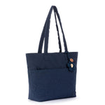 Sakroots Banyan Shoulder Tote - EcoTwill - Navy Flower Blossom Quilted