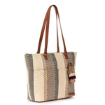 Sakroots Banyan Shoulder Tote - Straw - Tobacco Batik Woven