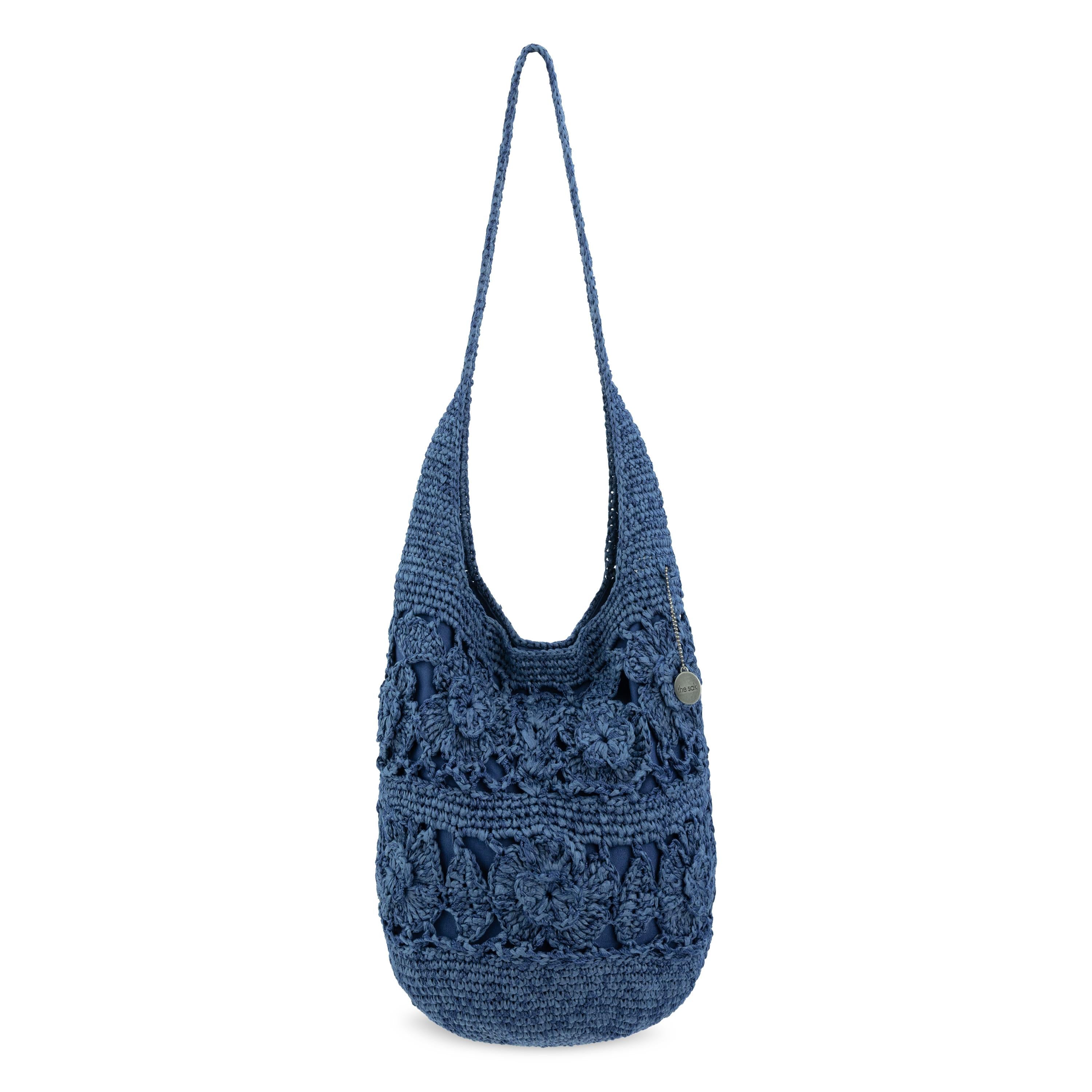 The Sak 120 Hobo - Hand Crochet - Denim Tonal Flower